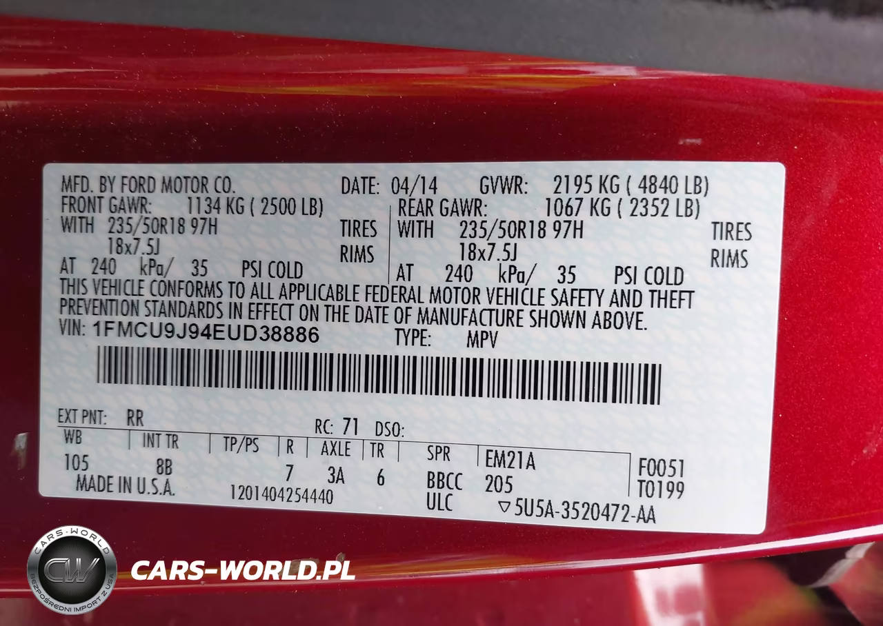 2014 Ford Escape Titanium VIN:1FMCU9J94EUD38886 - 9