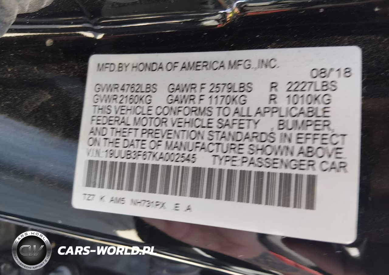 2019 Acura Tlx Tech A-Spec Pkgs VIN:19UUB3F67KA002545 - 9