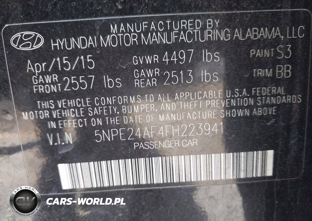 2015 Hyundai Sonata Se VIN:5NPE24AF4FH223941 - 9