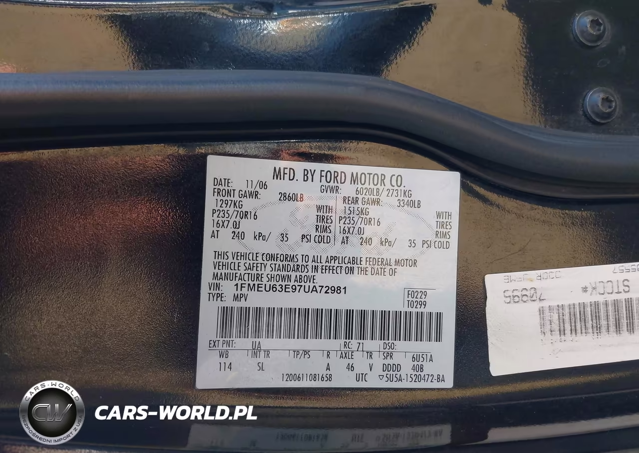 2007 Ford Explorer Xlt VIN:1FMEU63E97UA72981 - 9