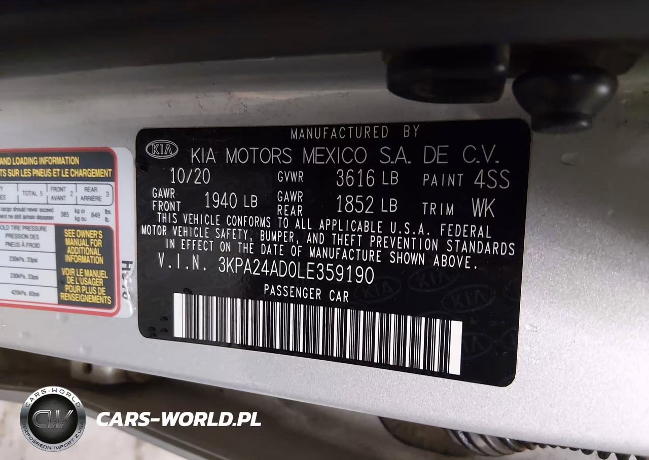 2020 Kia Rio S VIN:3KPA24AD0LE359190 - 9