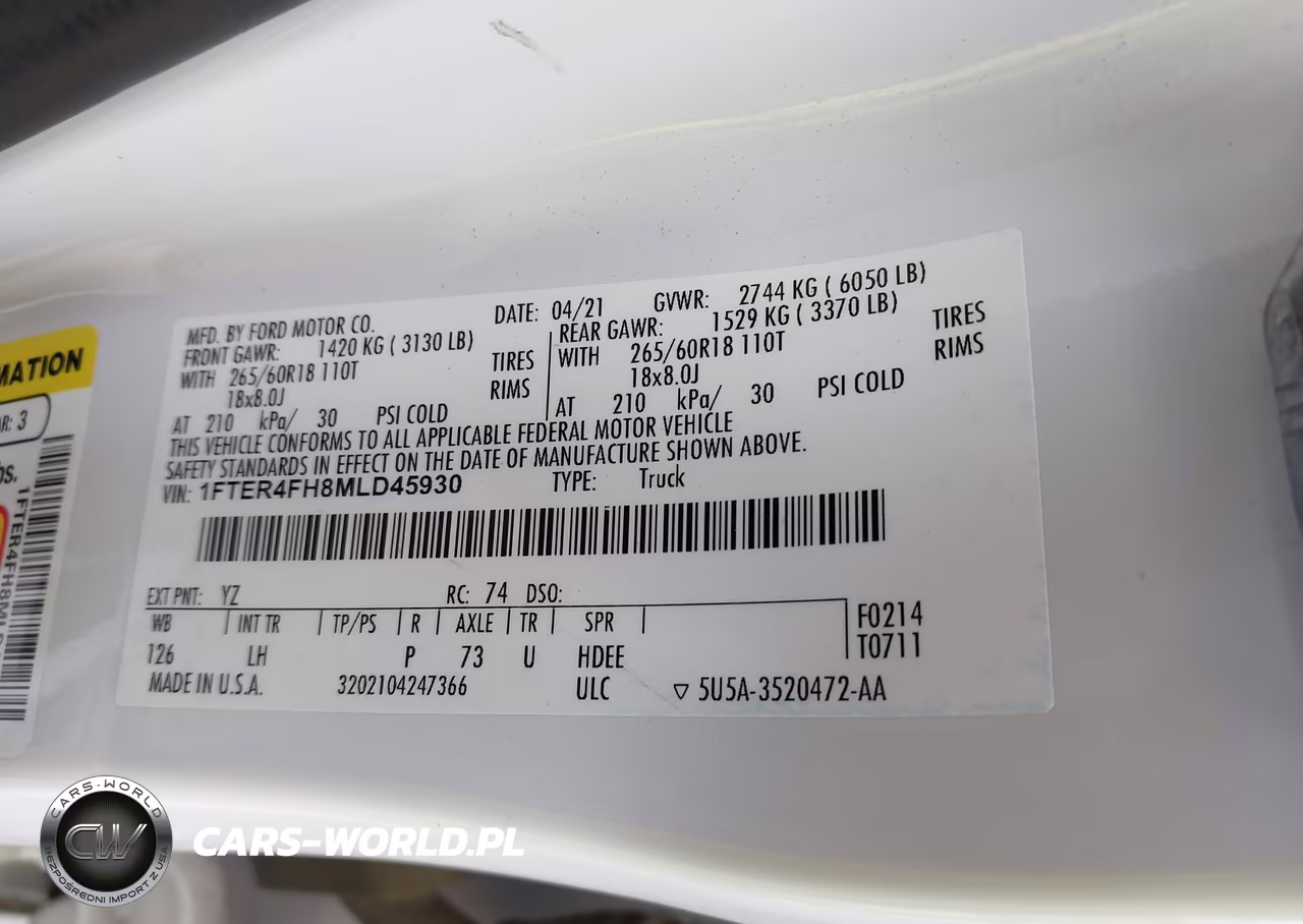 2021 Ford Ranger Xlt VIN:1FTER4FH8MLD45930 - 9