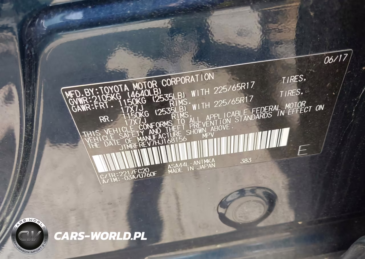 2017 Toyota Rav4 Xle VIN:JTMRFREV7HJ168156 - 9