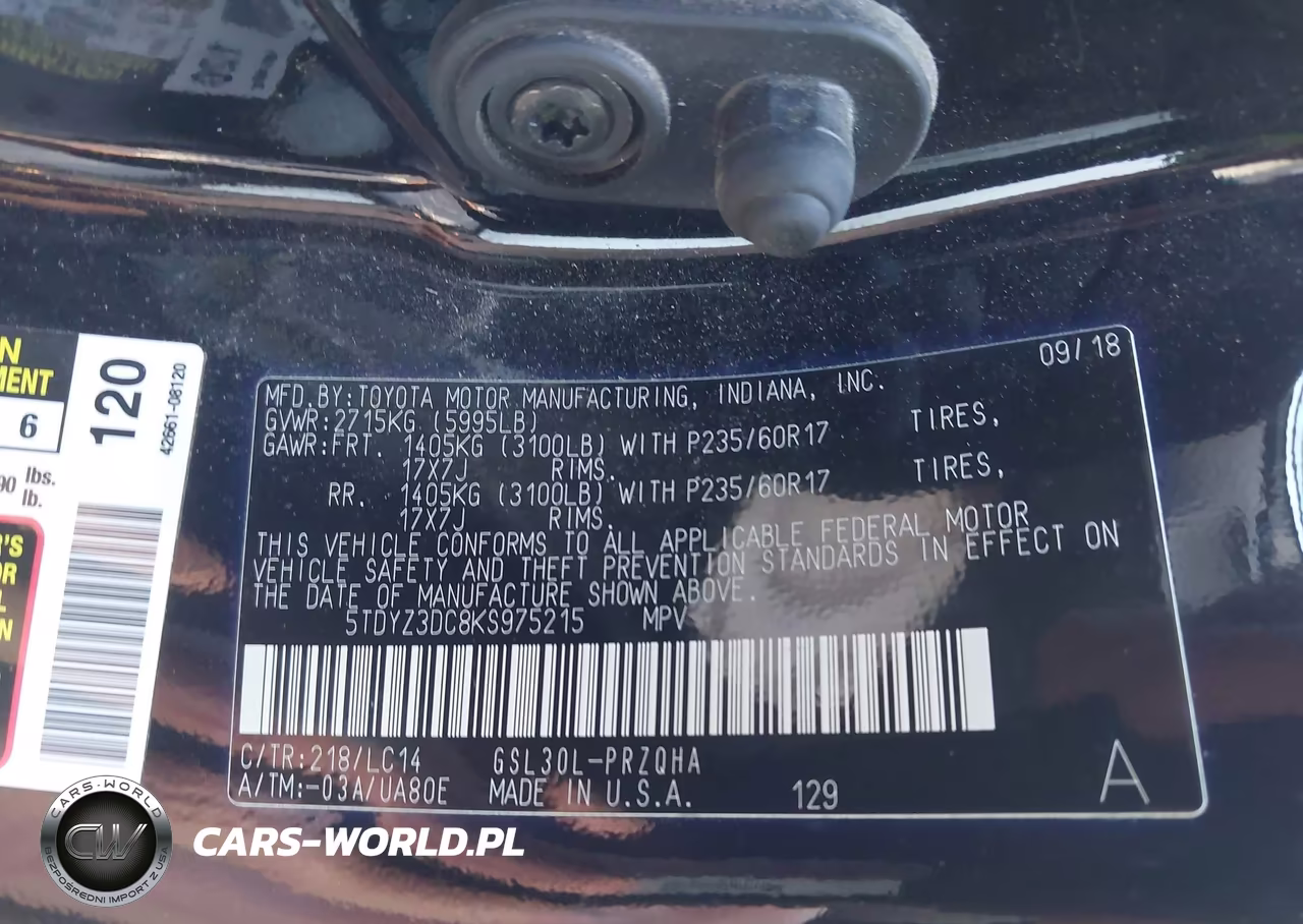 2019 Toyota Sienna Xle 8 Passenger VIN:5TDYZ3DC8KS975215 - 9