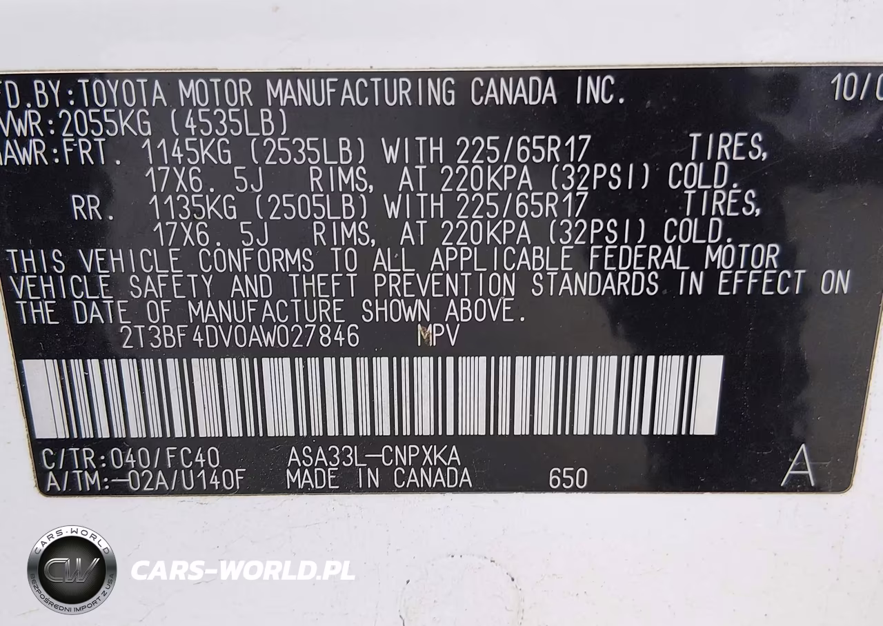 2010 Toyota Rav4 VIN:2T3BF4DV0AW027846 - 9