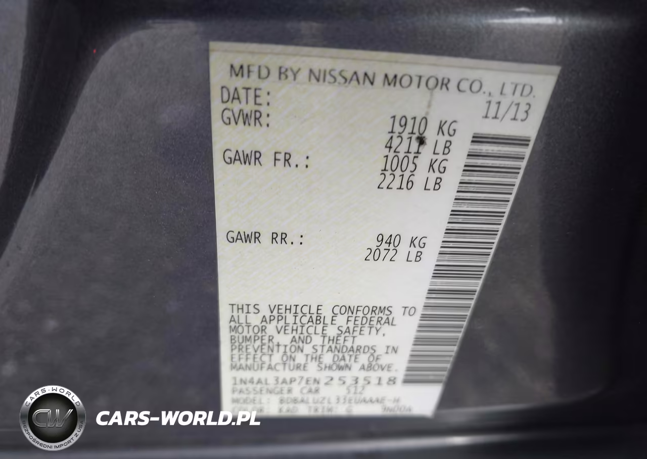 2014 Nissan Altima 2.5 Sv VIN:1N4AL3AP7EN253518 - 9