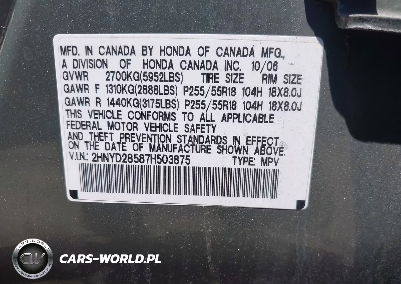 2007 Acura Mdx Sport Package VIN:2HNYD28587H503875 - 9