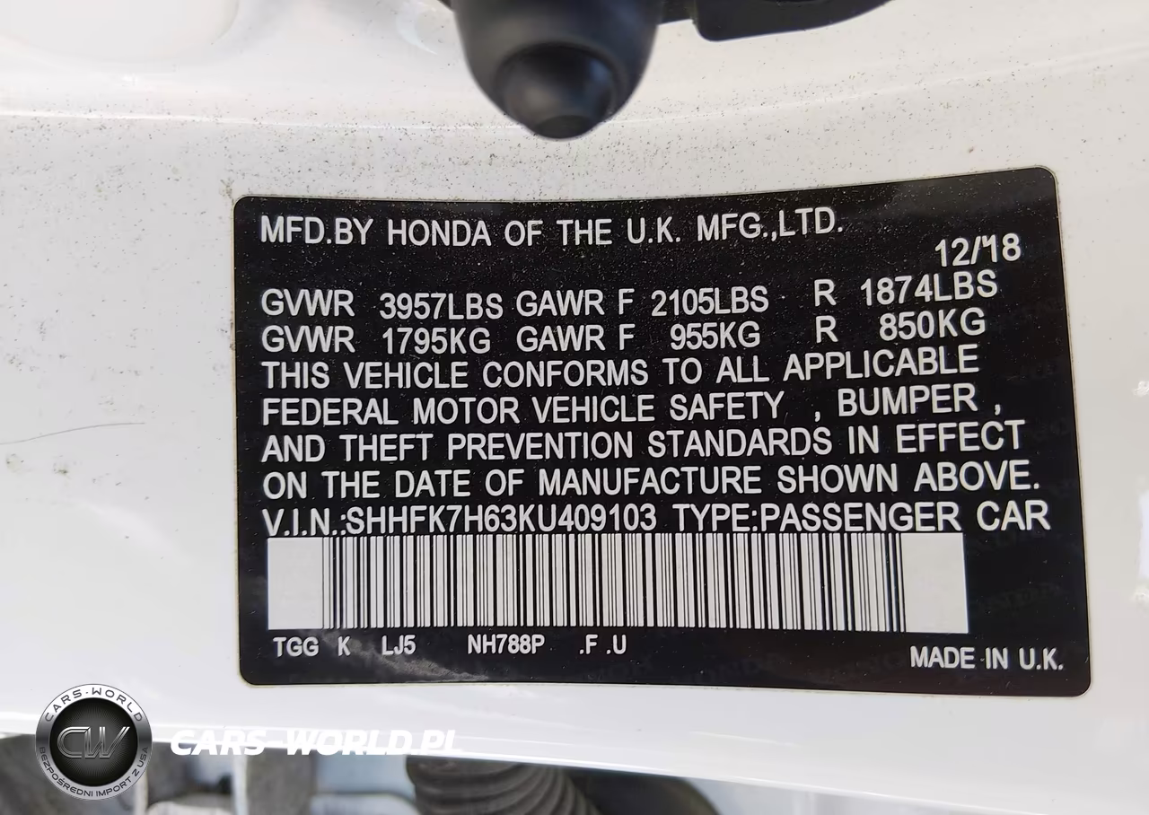 2019 Honda Civic Ex VIN:SHHFK7H63KU409103 - 9