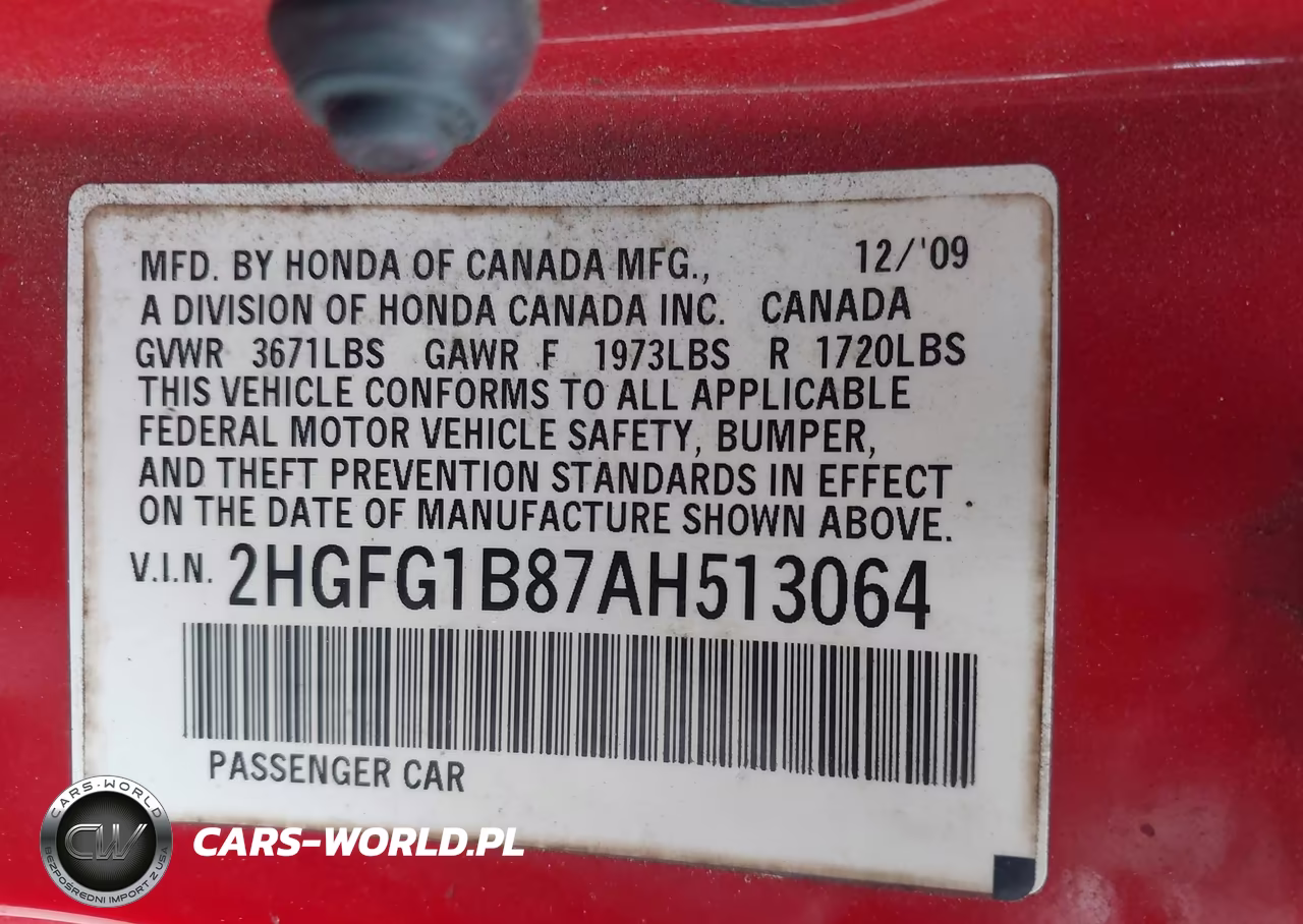 2010 Honda Civic Ex VIN:2HGFG1B87AH513064 - 9