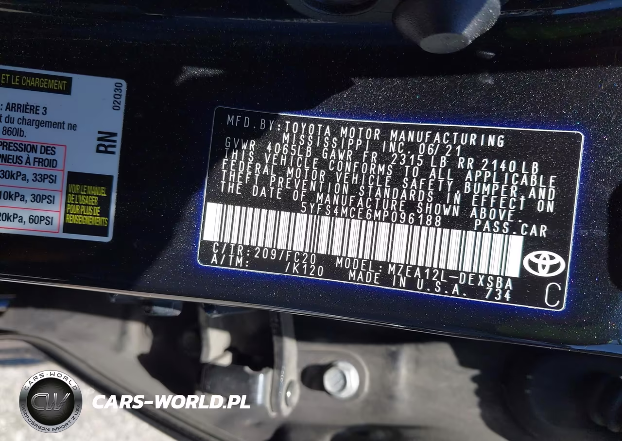 2021 Toyota Corolla Se VIN:5YFS4MCE6MP096188 - 9