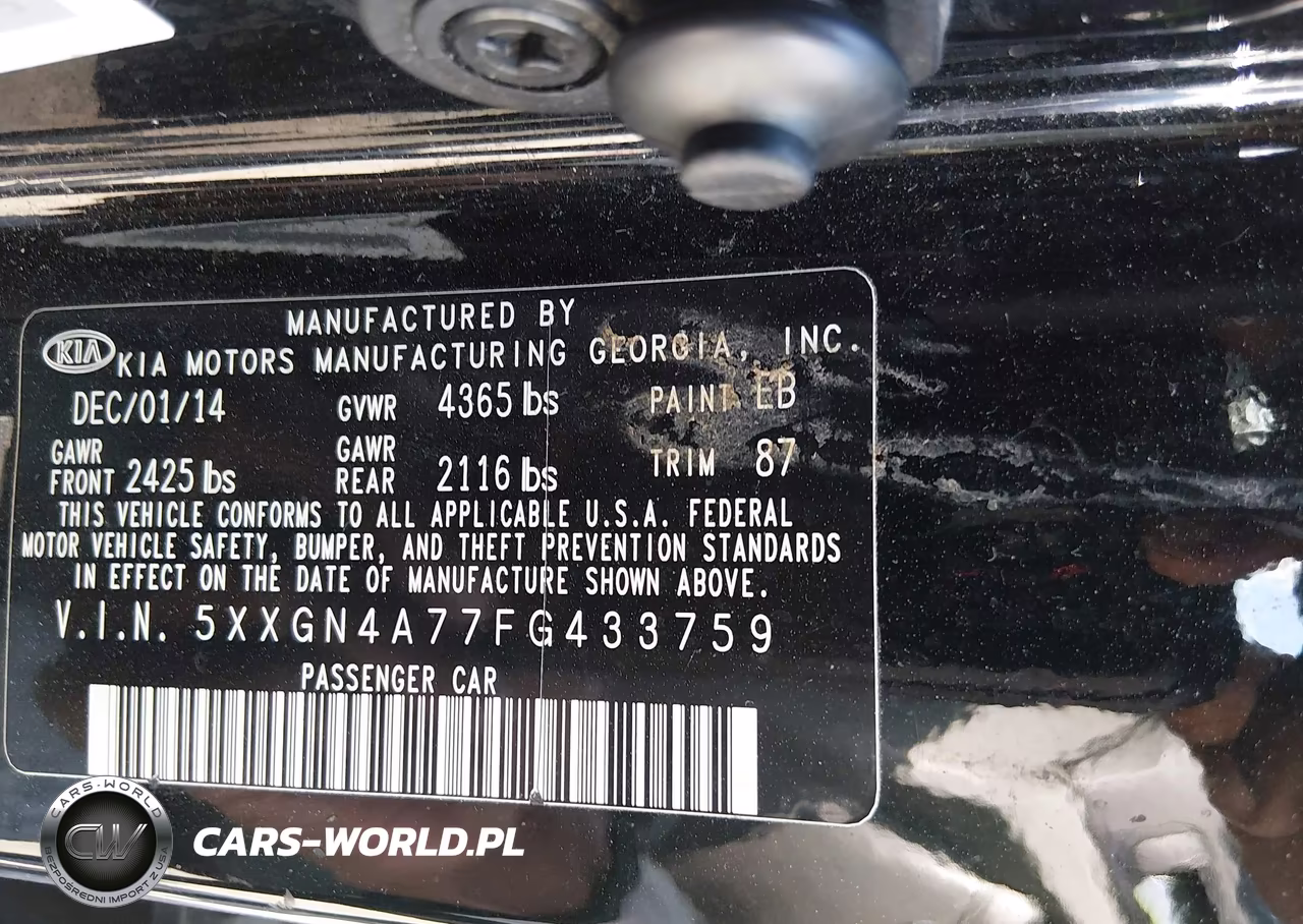 2015 Kia Optima Ex VIN:5XXGN4A77FG433759 - 9