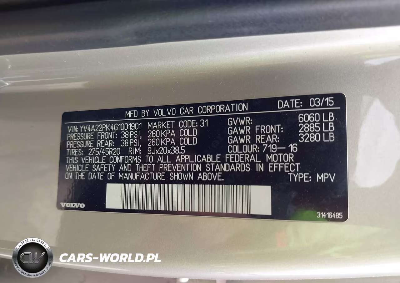 2016 Volvo Xc90 T6 Momentum VIN:YV4A22PK4G1001901 - 9