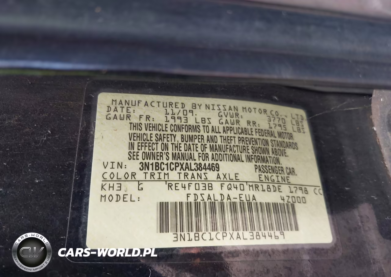 2010 Nissan Versa 1.8S VIN:3N1BC1CPXAL384469 - 9