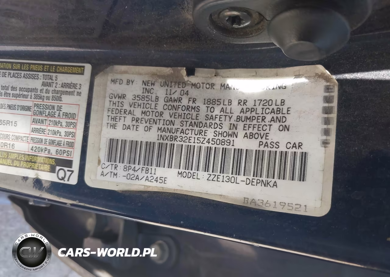 2005 Toyota Corolla Le VIN:1NXBR32E15Z450891 - 9