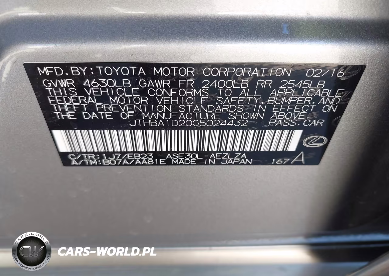 2016 Lexus Is 200T VIN:JTHBA1D20G5024432 - 9