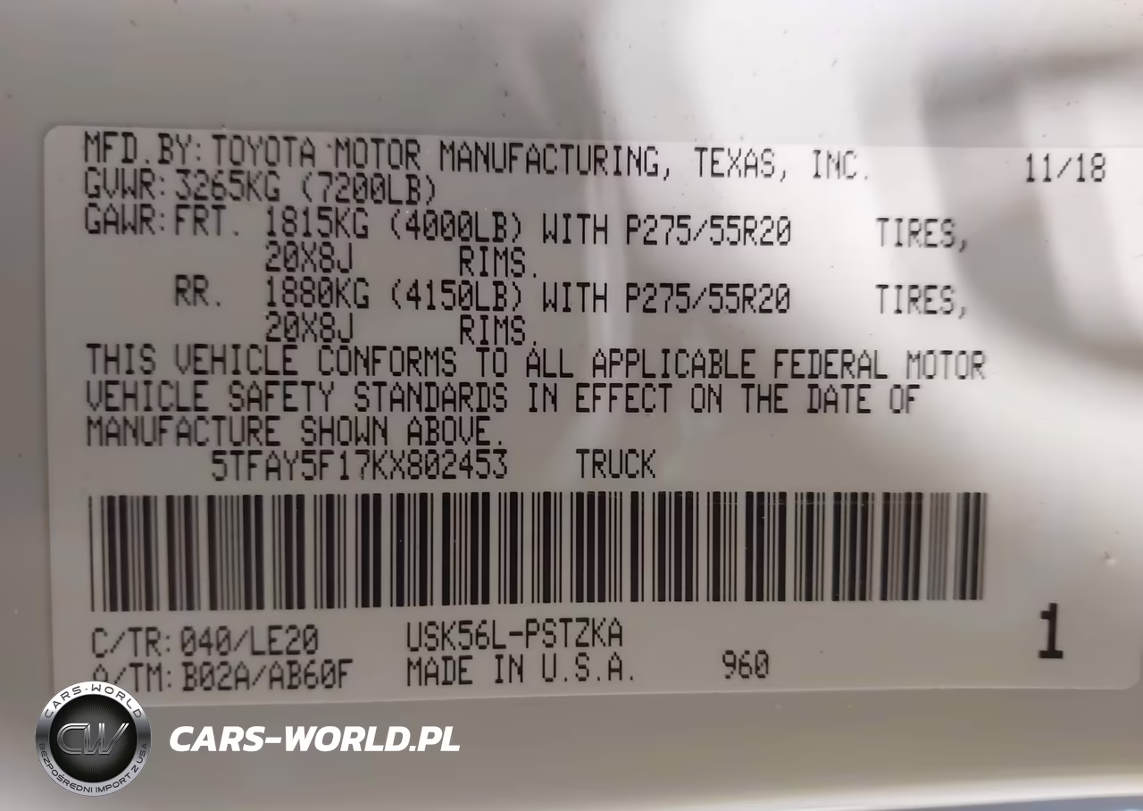 2019 Toyota Tundra Platinum 5.7L V8 VIN:5TFAY5F17KX802453 - 9