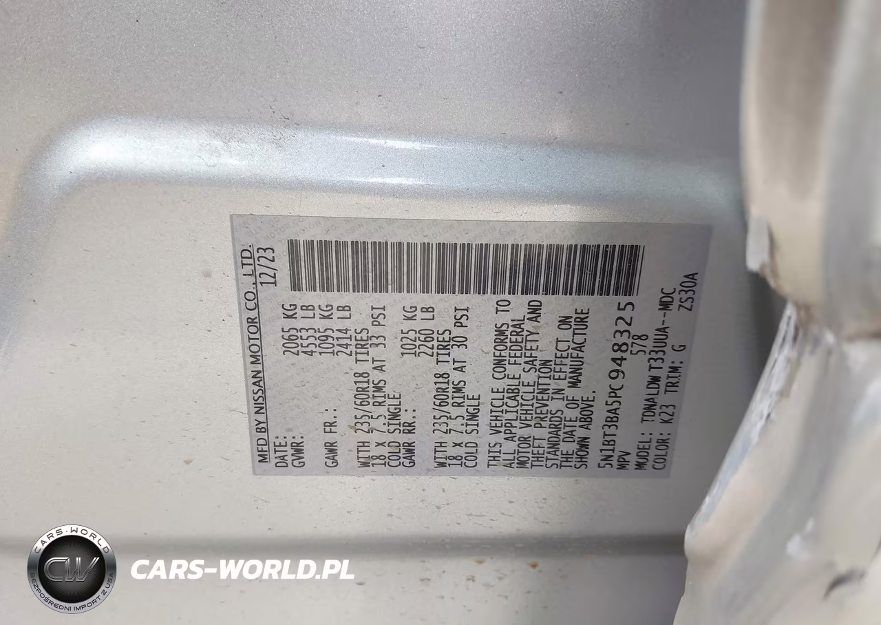 2023 Nissan Rogue Sv Fwd VIN:5N1BT3BA5PC948325 - 9