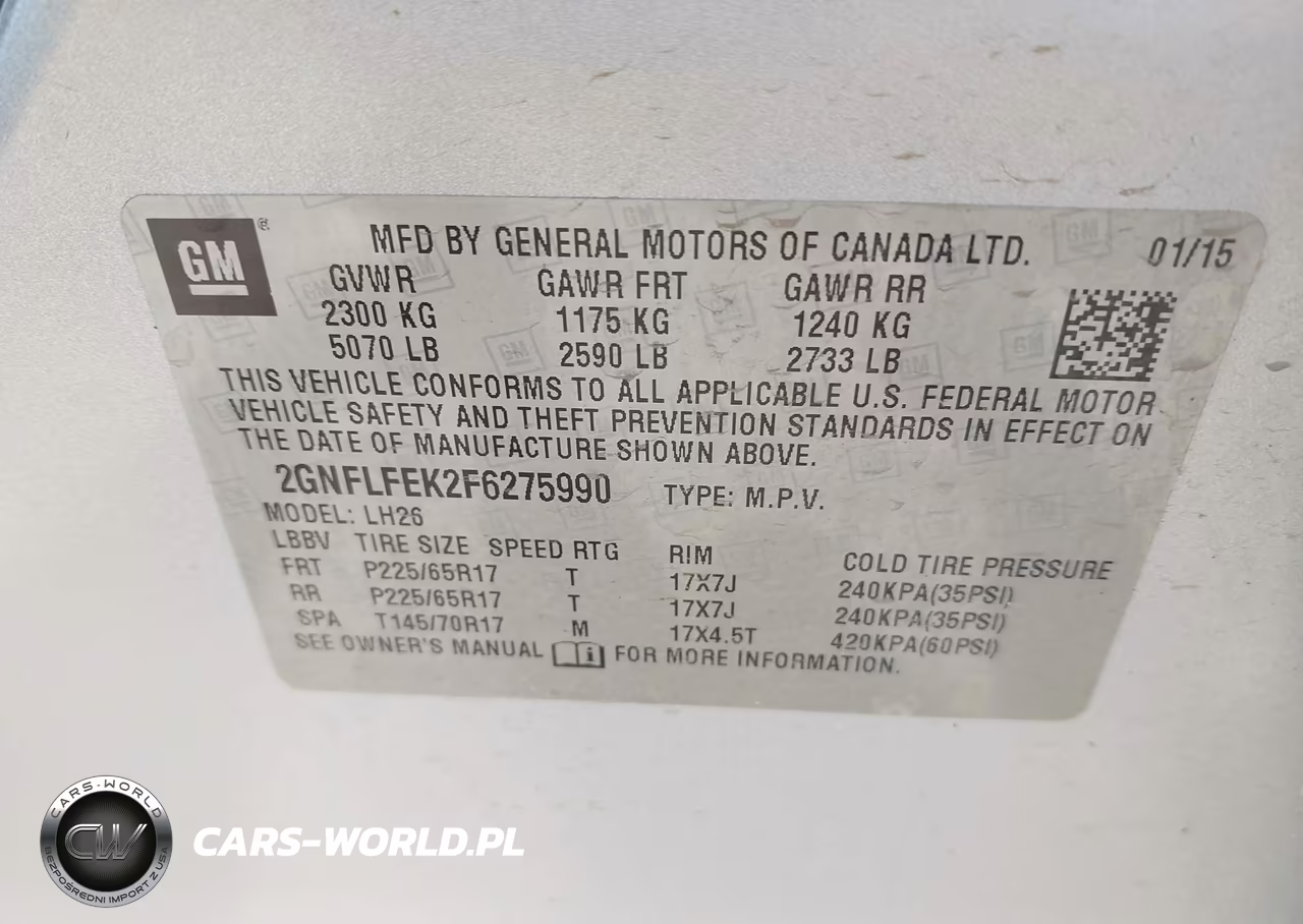 2015 Chevrolet Equinox 1Lt VIN:2GNFLFEK2F6275990 - 9