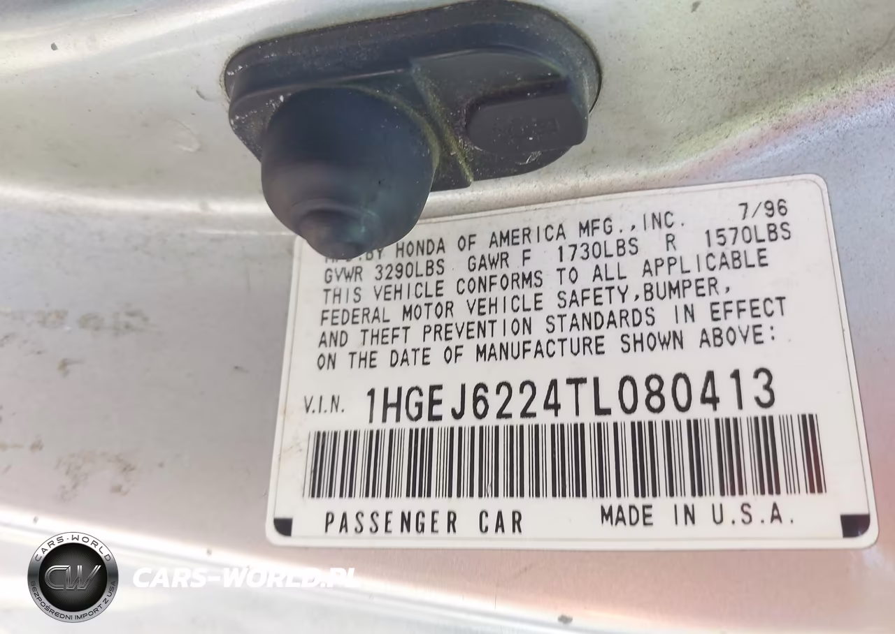 1996 Honda Civic Dx VIN:1HGEJ6224TL080413 - 9