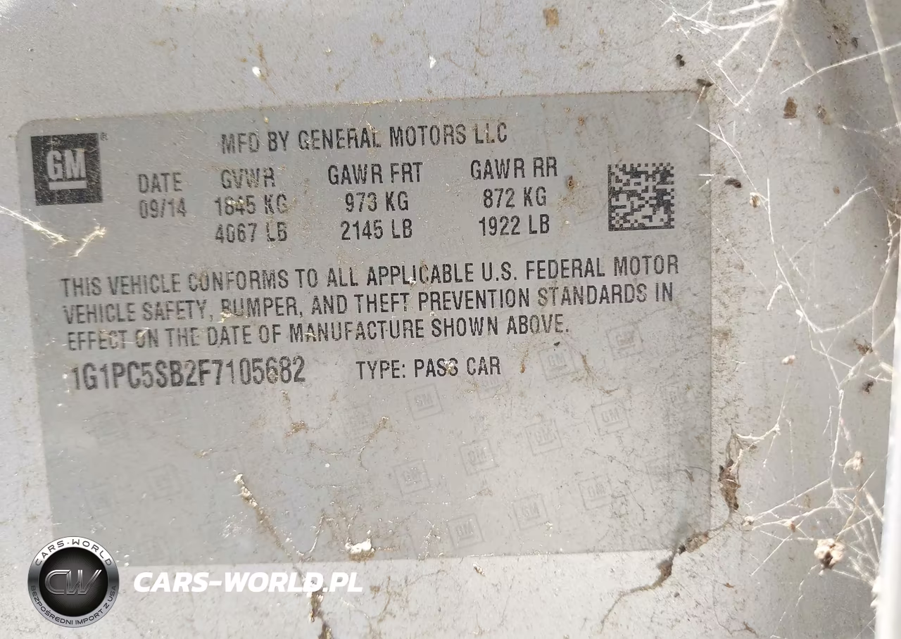 2015 Chevrolet Cruze 1Lt Auto VIN:1G1PC5SB2F7105682 - 9