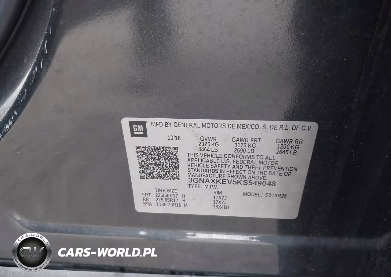 2019 Chevrolet Equinox Lt VIN:3GNAXKEV5KS549048 - 9