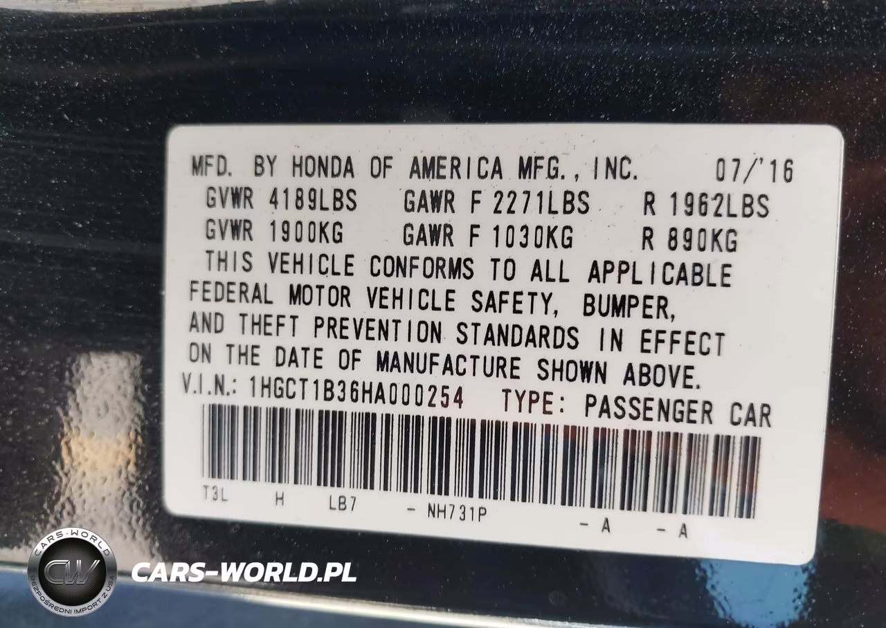 2017 Honda Accord Lx-S VIN:1HGCT1B36HA000254 - 9