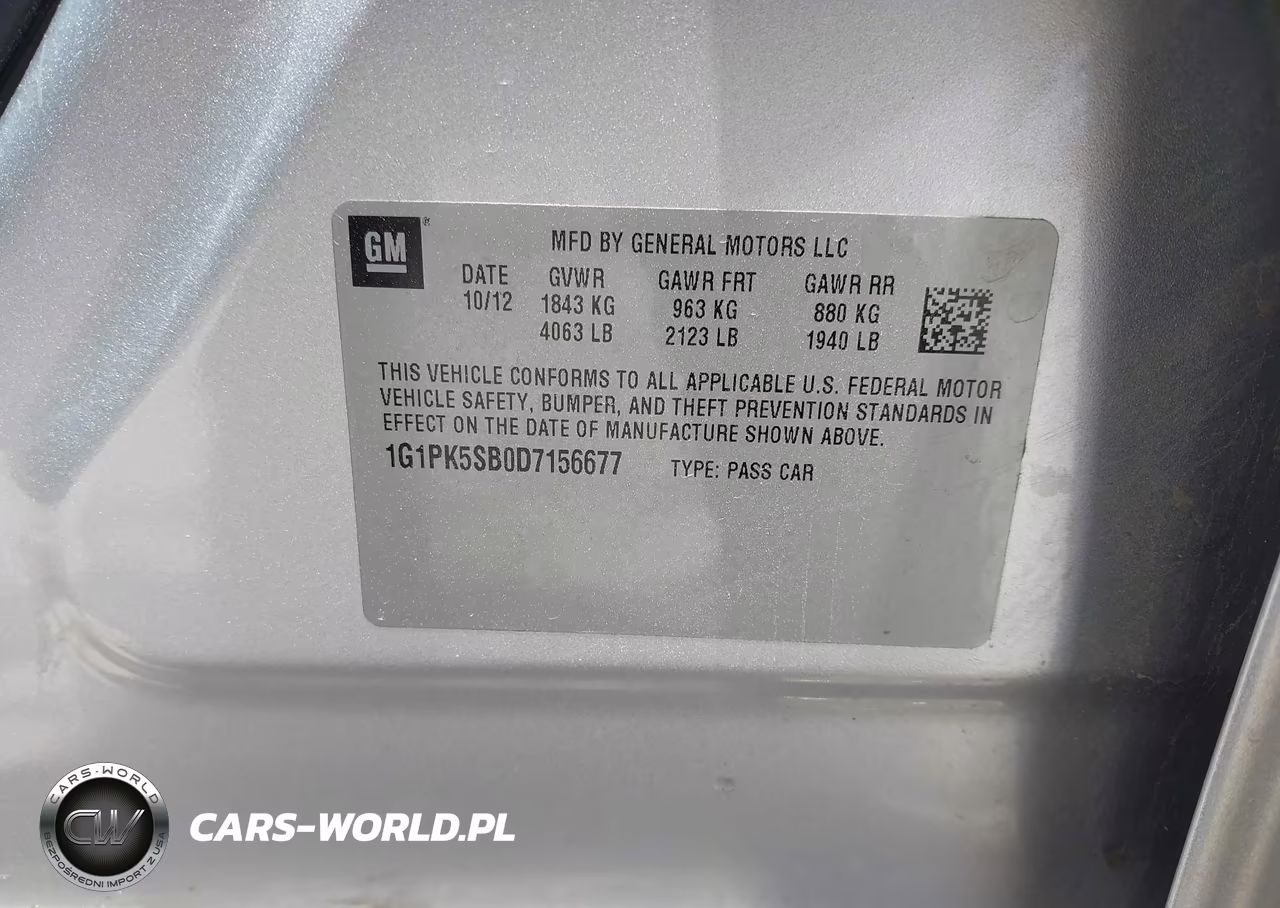 2013 Chevrolet Cruze Lt VIN:1G1PK5SB0D7156677 - 9