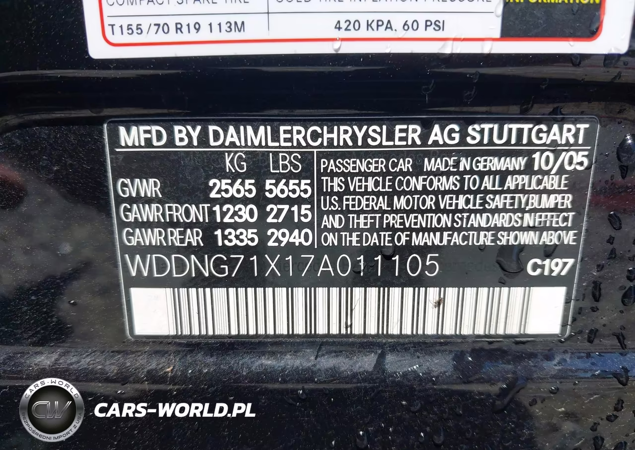 2007 Mercedes-Benz S 550 VIN:WDDNG71X17A011105 - 9