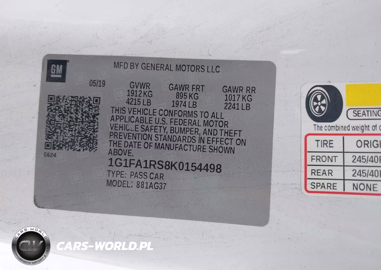 2019 Chevrolet Camaro 1Lt VIN:1G1FA1RS8K0154498 - 9
