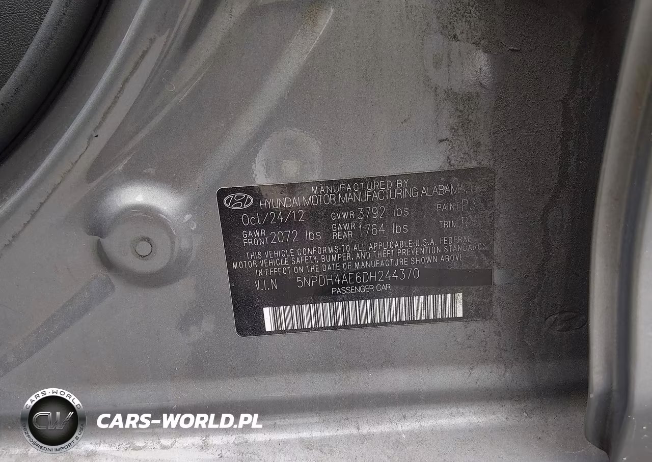 2013 Hyundai Elantra Limited VIN:5NPDH4AE6DH244370 - 9