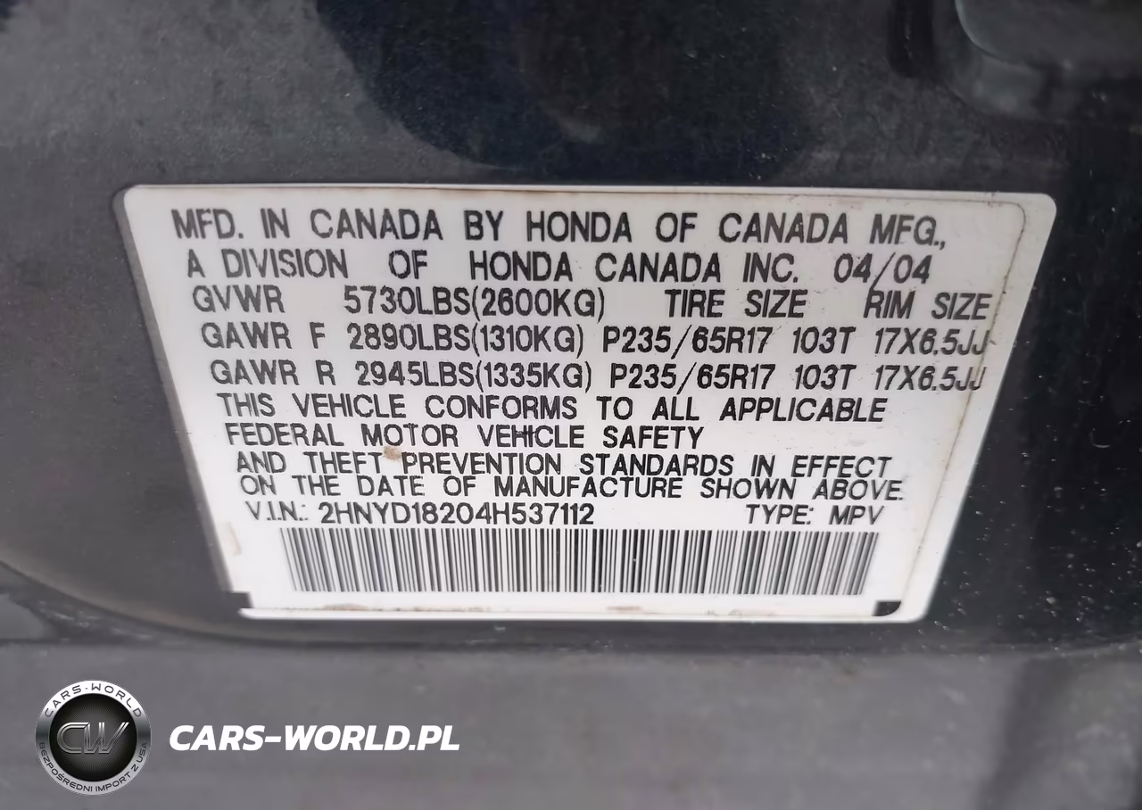2004 Acura Mdx VIN:2HNYD18204H537112 - 9