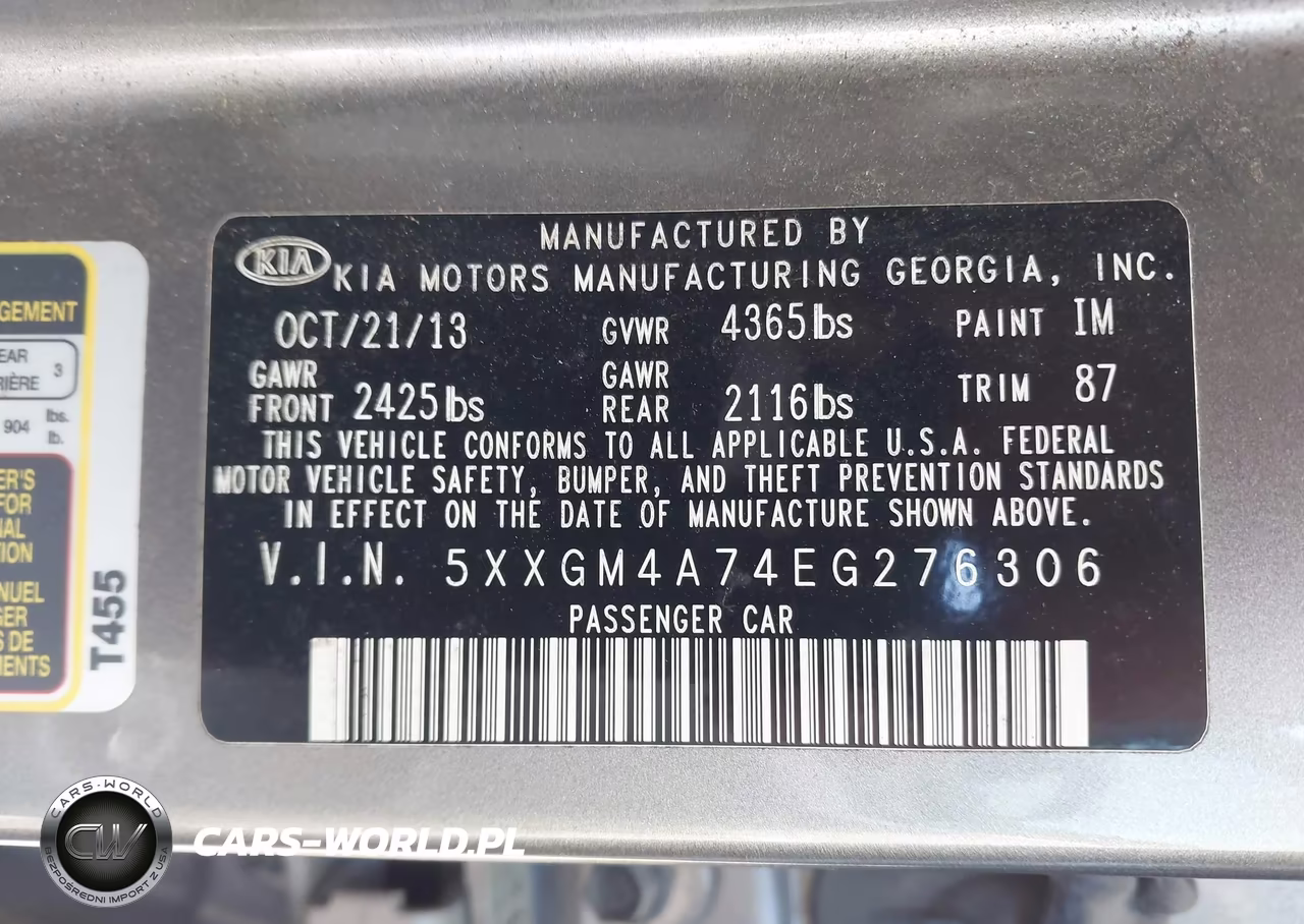 2014 Kia Optima Lx VIN:5XXGM4A74EG276306 - 9