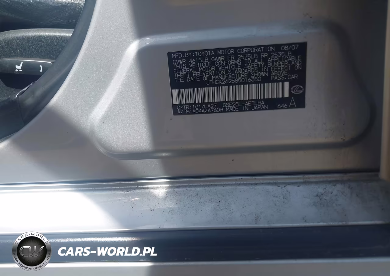 2008 Lexus Is 250 VIN:JTHCK262585016350 - 9