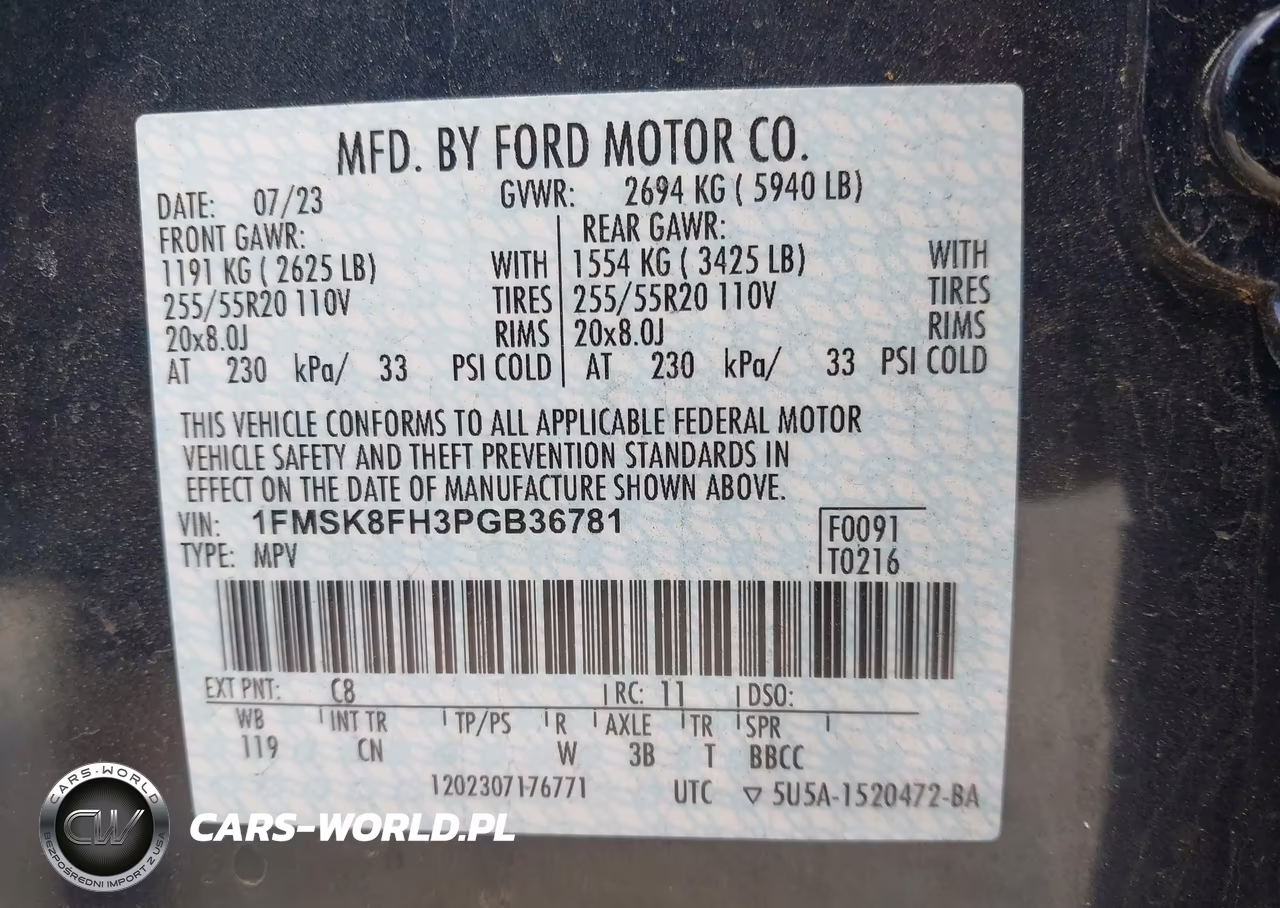 2023 Ford Explorer Limited VIN:1FMSK8FH3PGB36781 - 9