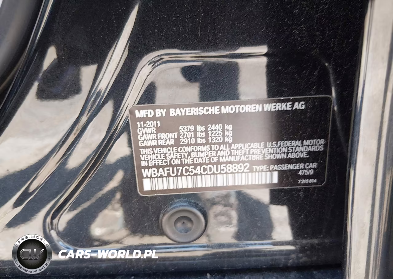 2012 BMW 535I xDrive VIN:WBAFU7C54CDU58892 - 9
