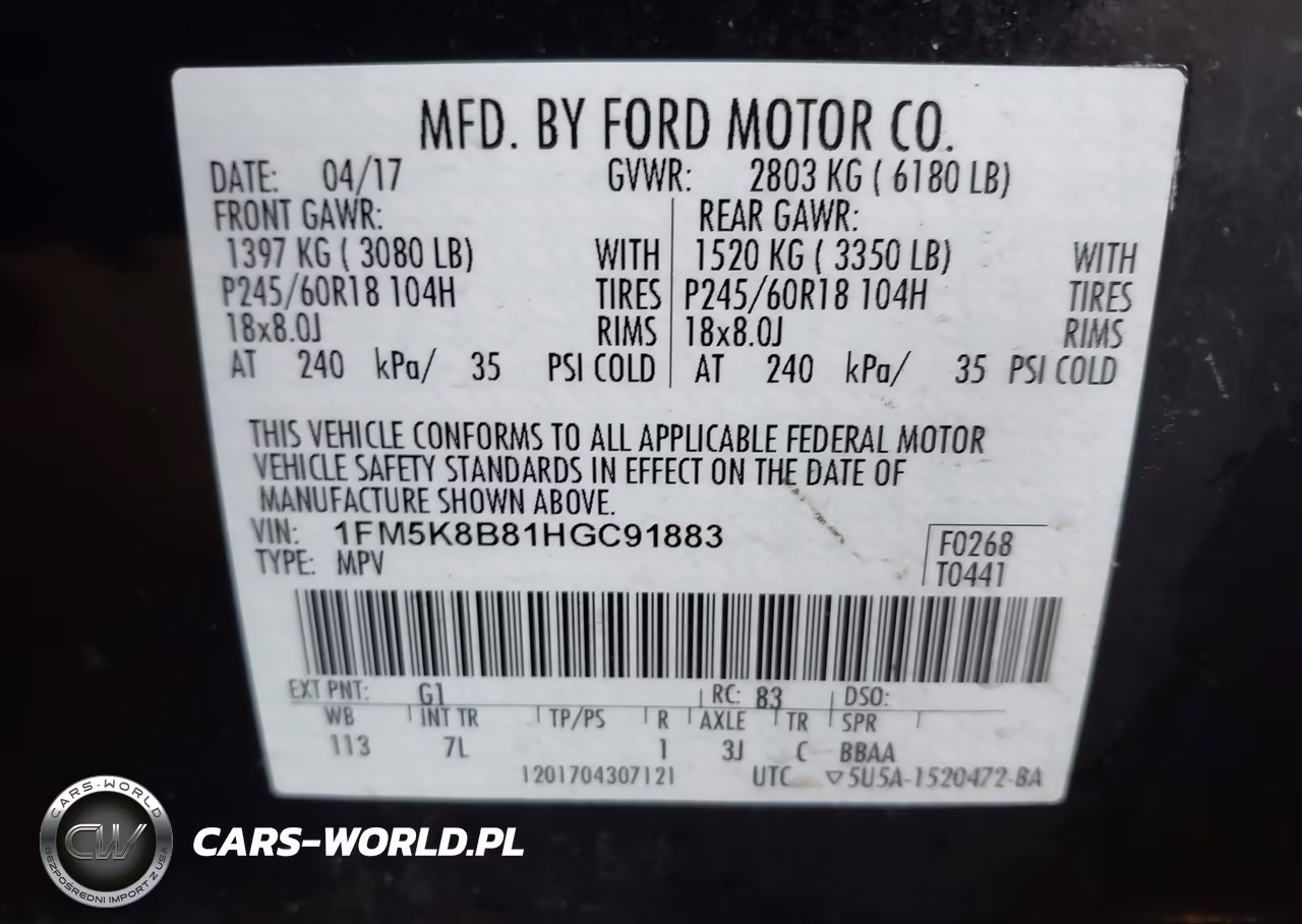 2017 Ford Explorer VIN:1FM5K8B81HGC91883 - 9