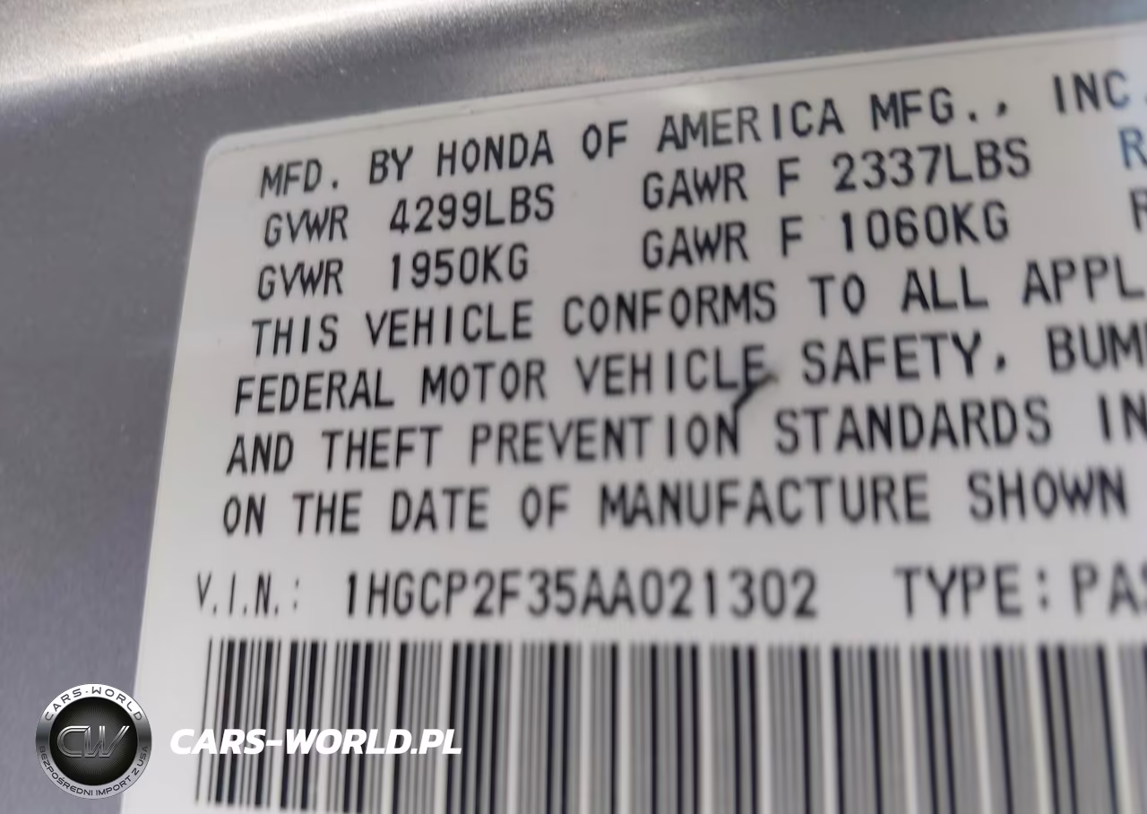 2010 Honda Accord 2.4 Lx VIN:1HGCP2F35AA021302 - 9
