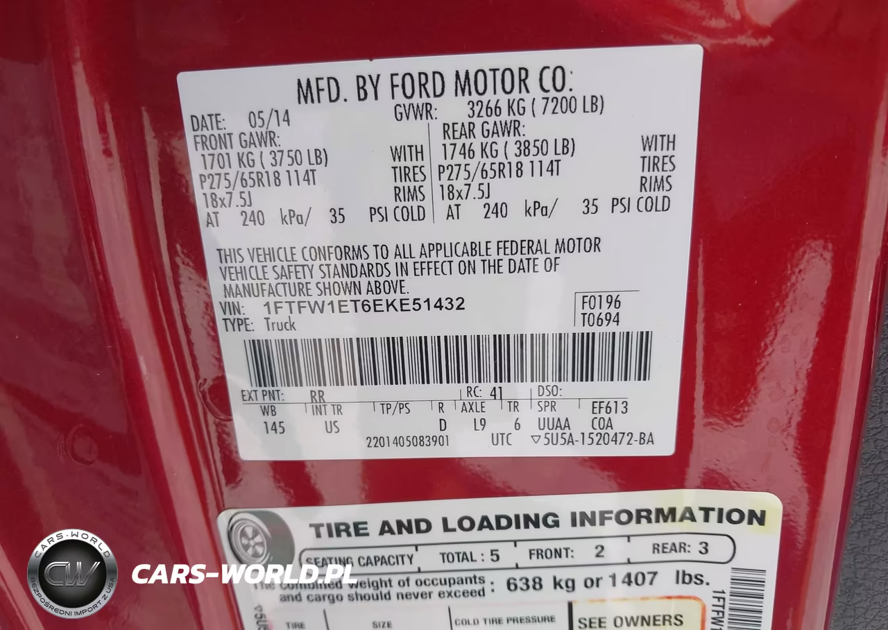 2014 Ford F-150 Xlt VIN:1FTFW1ET6EKE51432 - 9