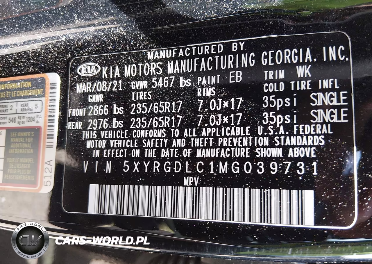 2021 Kia Sorento Lx VIN:5XYRGDLC1MG039731 - 9