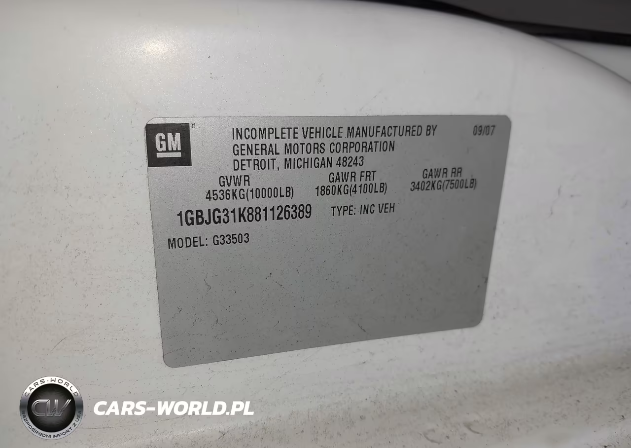 2008 Chevrolet Express Cutaway Work Van VIN:1GBJG31K881126389 - 4