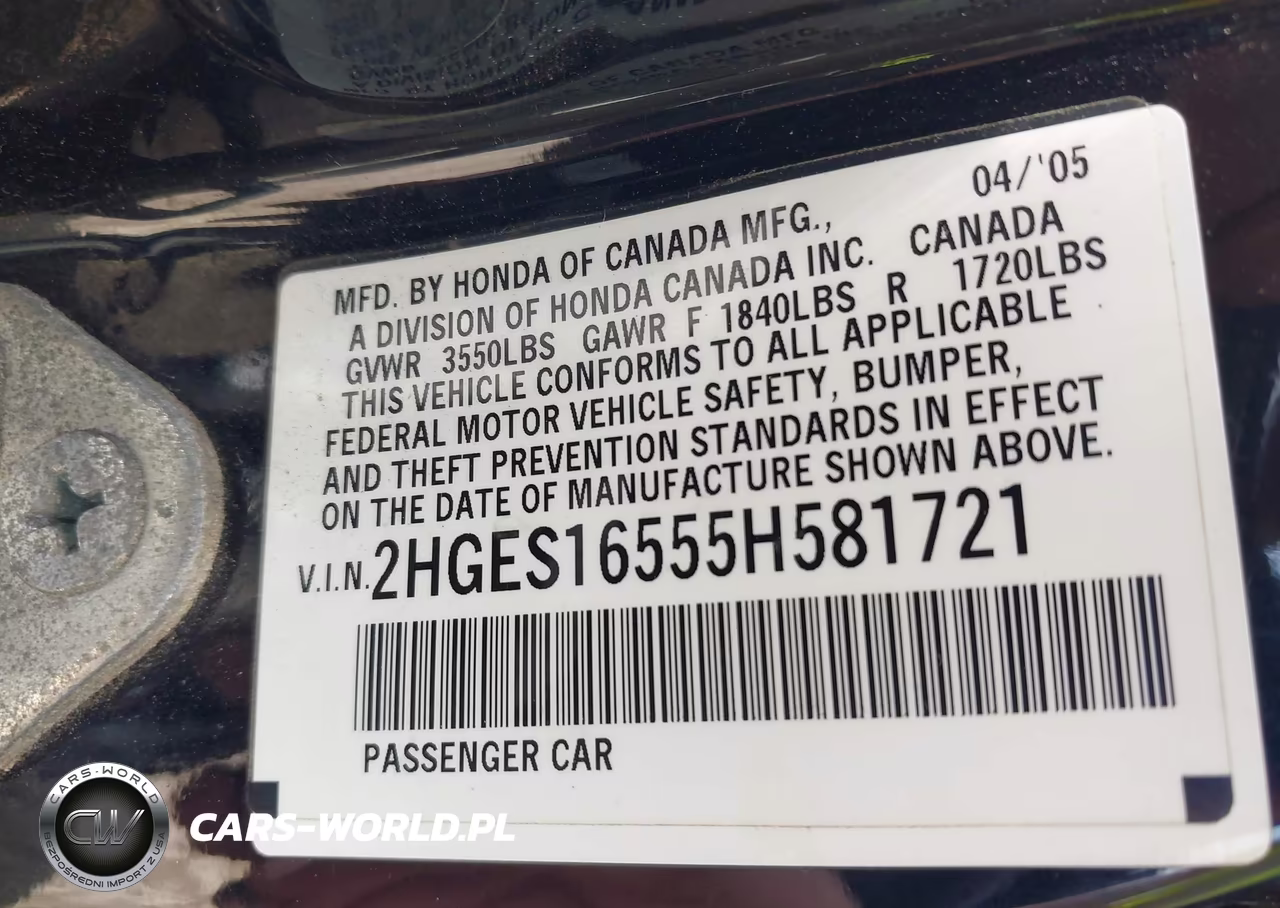 2005 Honda Civic Lx VIN:2HGES16555H581721 - 9