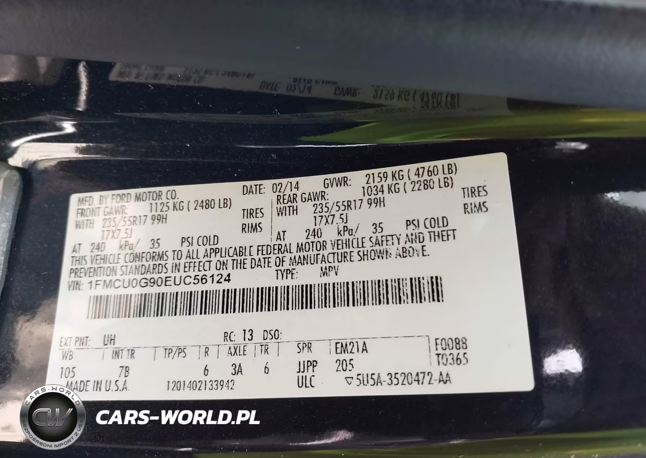 2014 Ford Escape Se VIN:1FMCU0G90EUC56124 - 9
