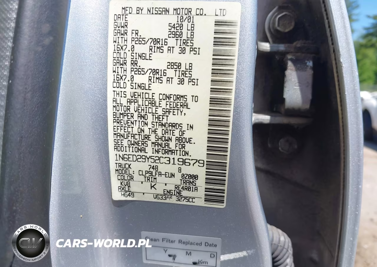 2002 Nissan Frontier Se-V6 VIN:1N6ED29Y52C319679 - 9