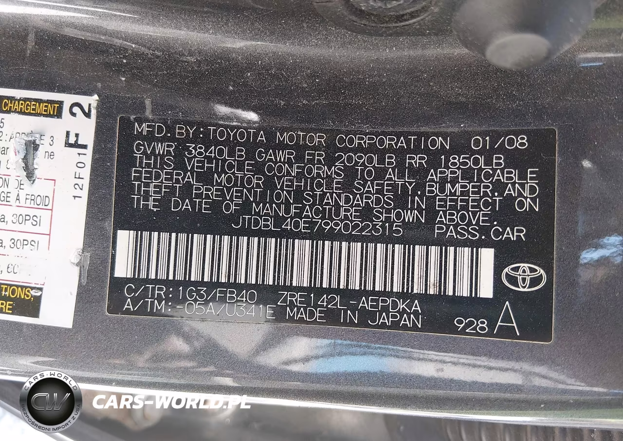 2009 Toyota Corolla Le VIN:JTDBL40E799022315 - 9