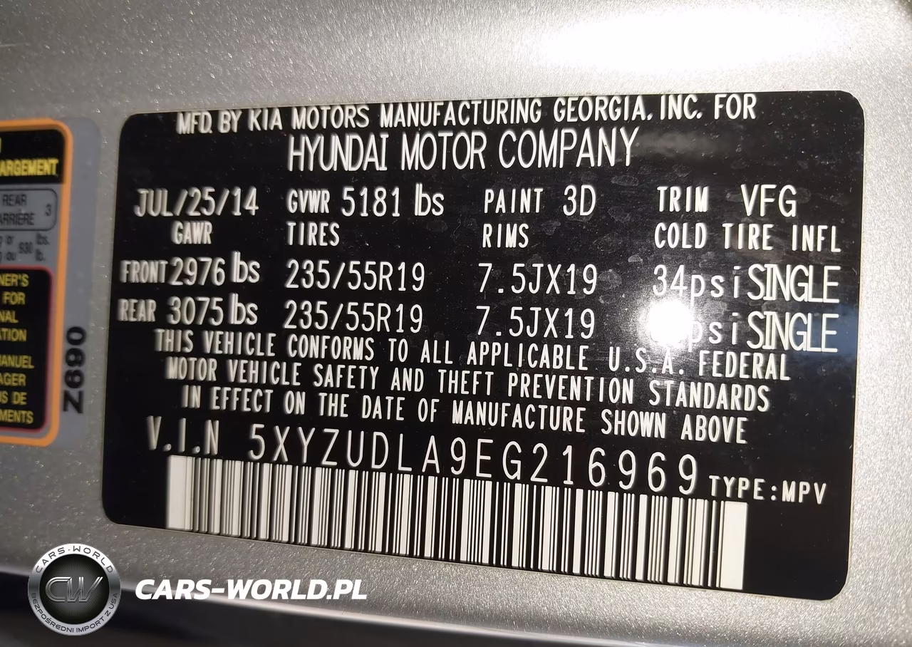 2014 Hyundai Santa Fe Sport 2.0L Turbo VIN:5XYZUDLA9EG216969 - 9