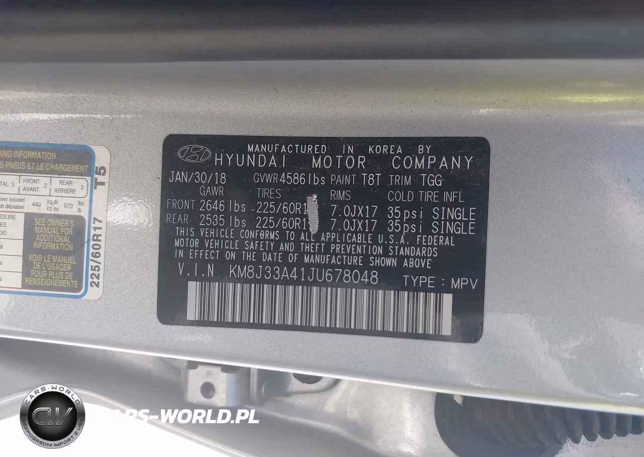 2018 Hyundai Tucson Sel VIN:KM8J33A41JU678048 - 9