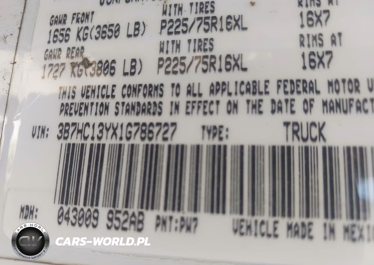 2001 Dodge Ram 1500 St VIN:3B7HC13YX1G786727 - 9