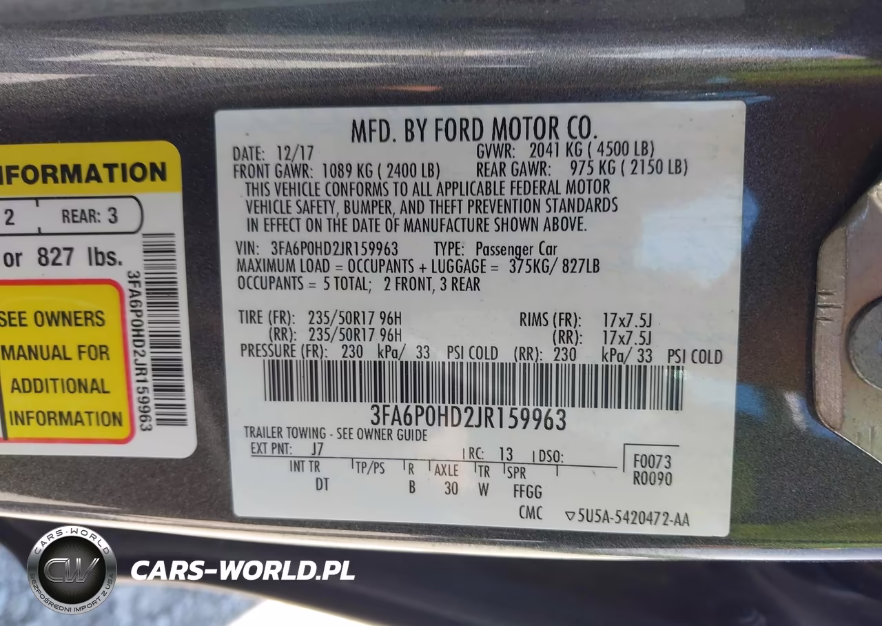 2018 Ford Fusion Se VIN:3FA6P0HD2JR159963 - 9