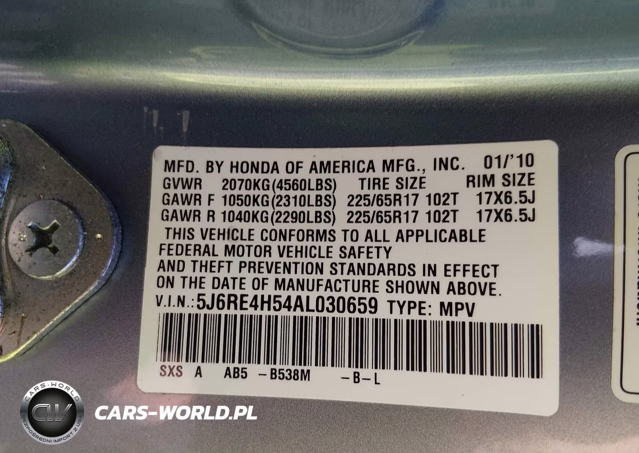 2010 Honda Cr-V Ex VIN:5J6RE4H54AL030659 - 9
