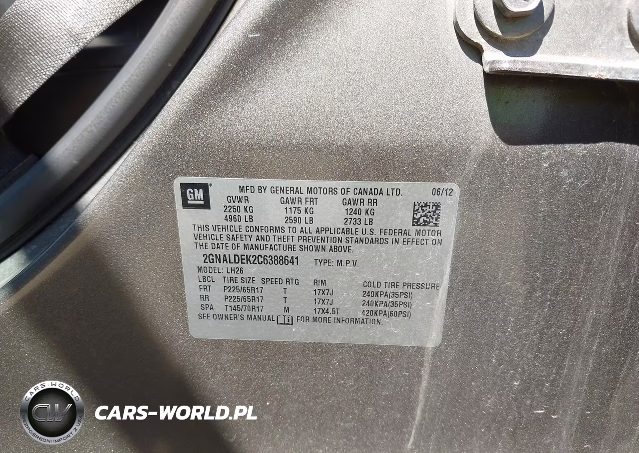 2012 Chevrolet Equinox 1Lt VIN:2GNALDEK2C6388641 - 9